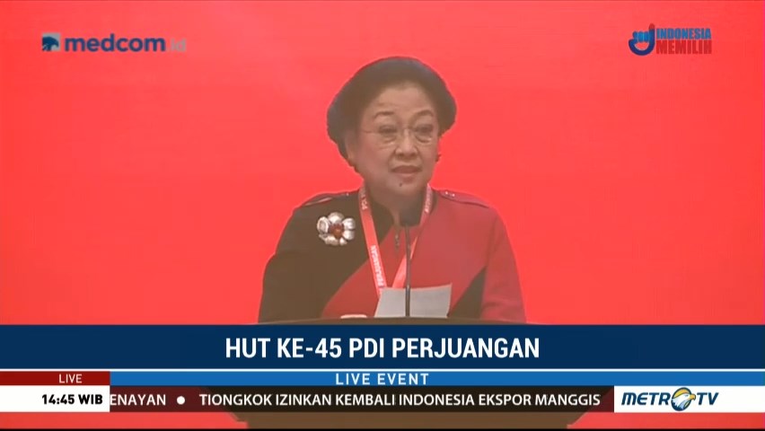 Pidato Megawati di HUT ke-45 PDIP (1)