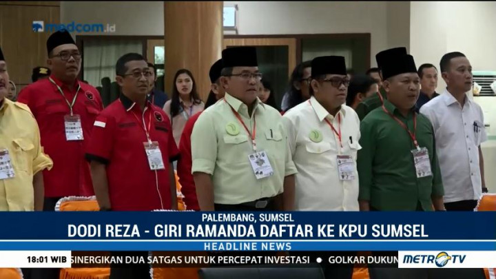 Dodi Reza-Giri Ramanda Daftarkan Diri ke KPUD Sumsel