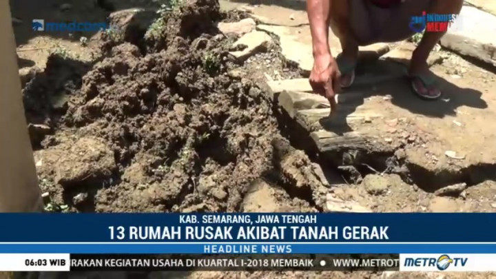 13 Rumah Rusak Akibat Tanah Bergerak di Semarang