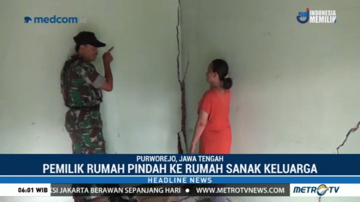 Tanah Bergerak Landa Purworejo dan Banjarnegara