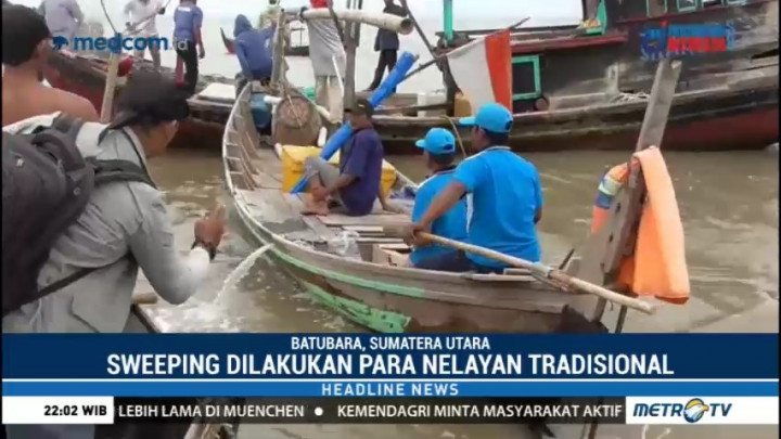 Nelayan Tradisional Amankan Enam Kapal Pukat Harimau di Batu Bara