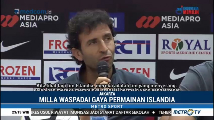 Luis Milla Waspadai Gaya Permainan Timnas Islandia