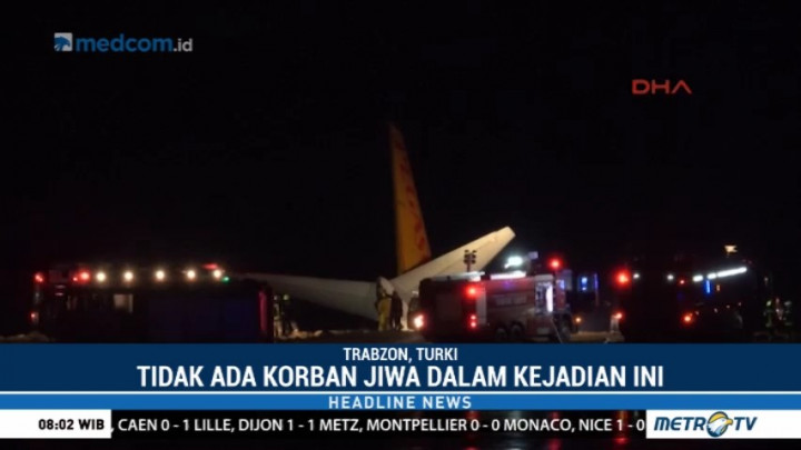 Sebuah Pesawat Tergelincir di Bandara Trabzon Turki