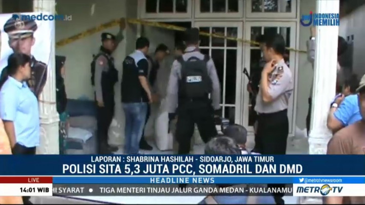 Polisi Sita 5,3 Juta Pil PCC di Sidoarjo