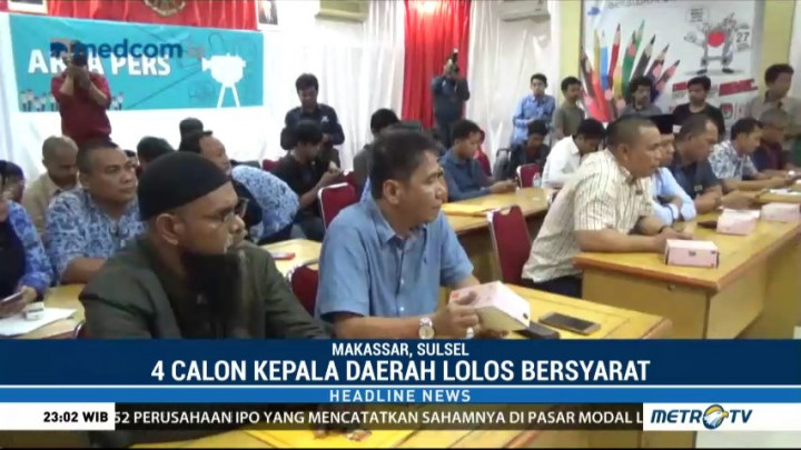 Empat Paslon Pilgub Sulsel Lolos Bersyarat