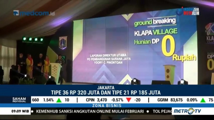 Pemprov DKI Mulai Realisasikan Hunian DP 0 Rupiah