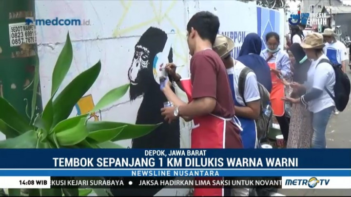 Mural Karya Mahasiswa Depok Pecahkan Rekor MURI