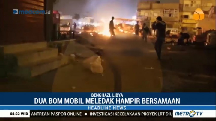 Dua Bom Mobil Meledak Hampir Bersamaan di Libya