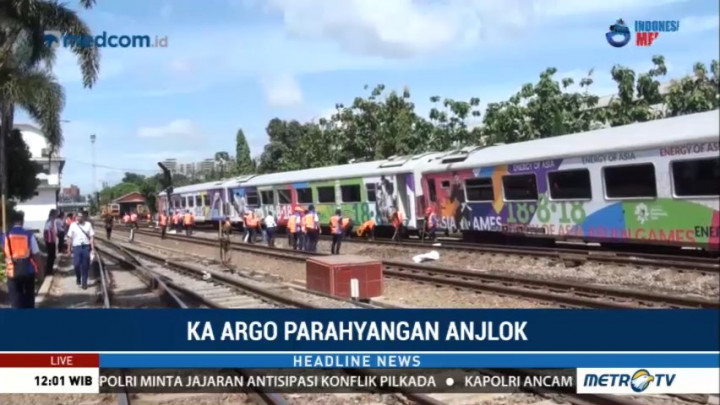 Anjloknya KA Argo Parahyangan Tak Ganggu Jadwal Perjalanan Kereta Lain