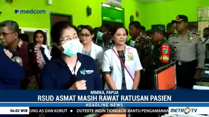 Menkes Kunjungi Penderita Gizi Buruk dan Campak di Asmat
