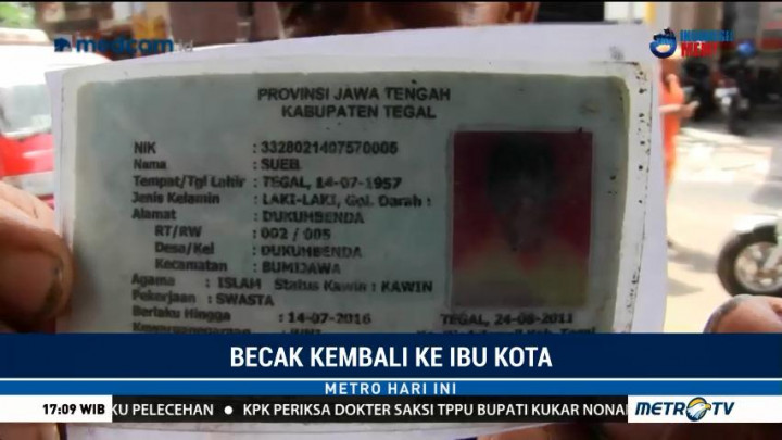 Petugas Temukan Tukang Becak di Pekojan tak Ber-KTP DKI