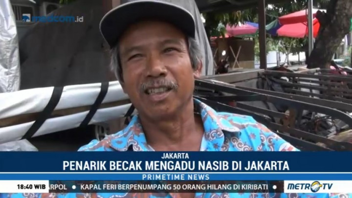 Penarik Becak dari Berbagai Daerah Sambut Baik Rencana Anies