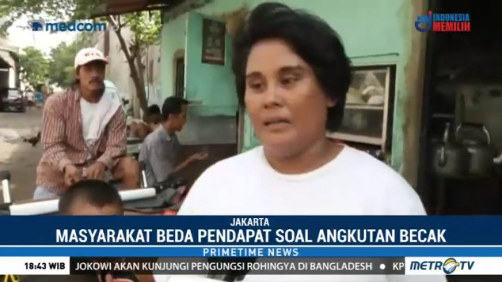 Beda Pendapat Warga DKI Soal Becak