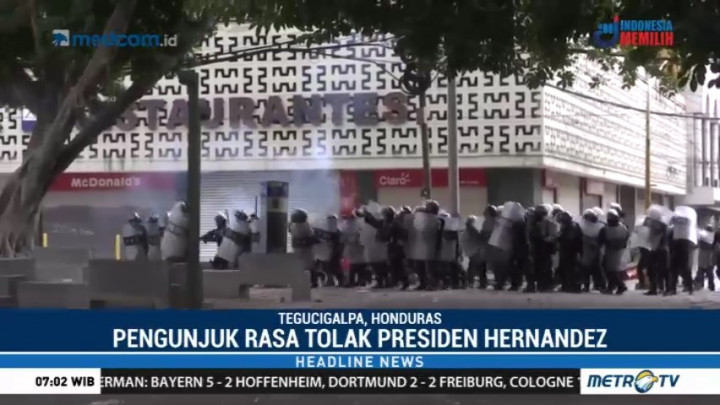 Massa Pendukung Oposisi Bentrok dengan Polisi di Honduras