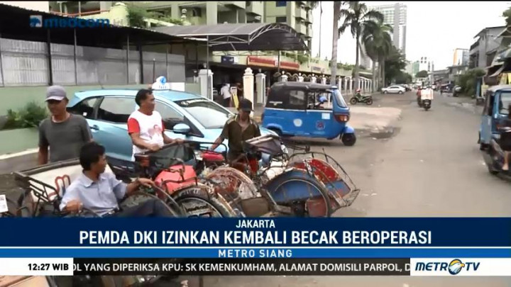 Rencana Pengoperasian Becak di Ibu Kota