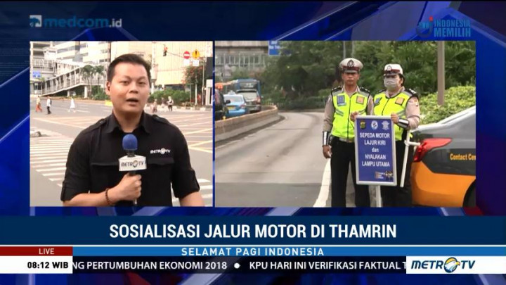 Polisi Mulai Sosialisasikan Jalur Khusus Motor di Jalan Thamrin