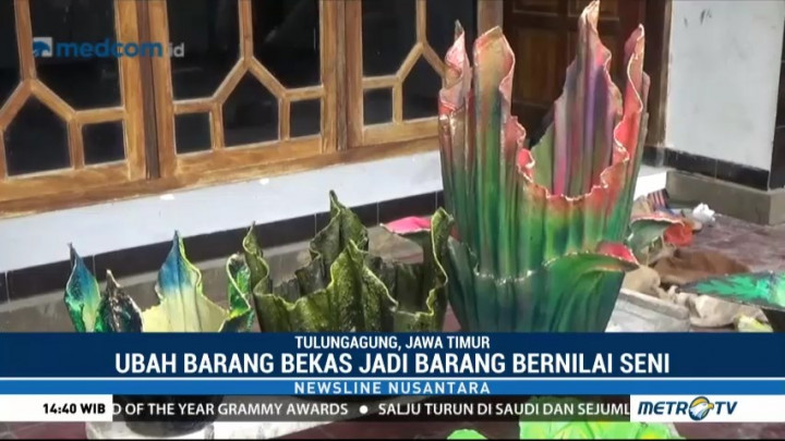 Warga Tulungagung Sulap Handuk Bekas Jadi Pot Hias