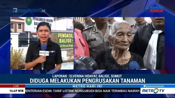 Nenek Saulina Divonis 1 Bulan 14 Hari Penjara