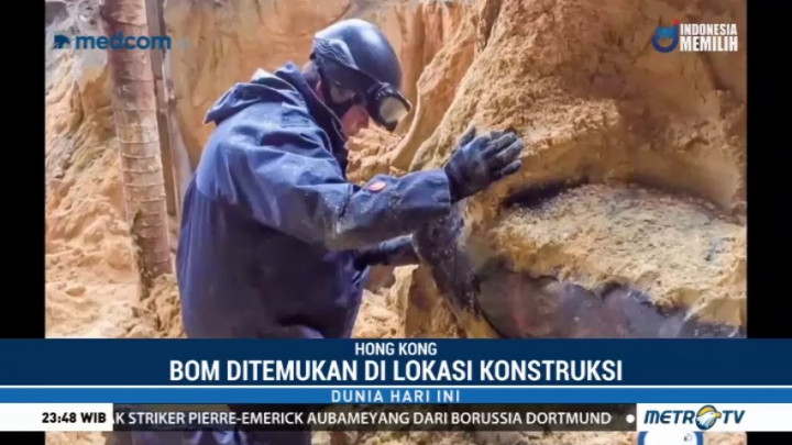 Bom Sisa Masa Perang Ditemukan di Tengah Kota Hong Kong