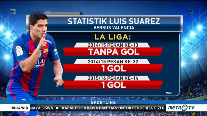 Statistik Performa Luis Suarez vs Valencia