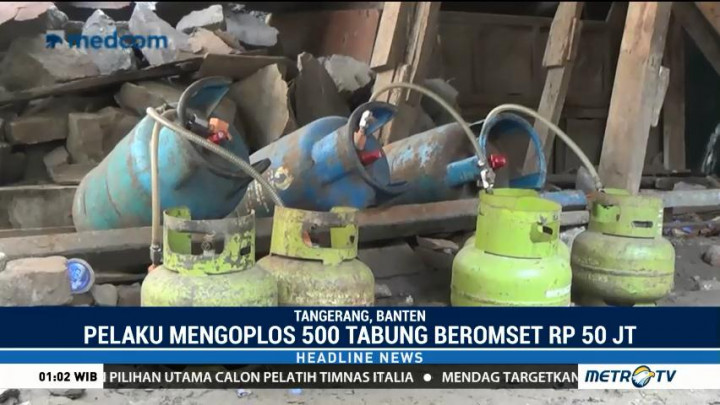 Polisi Gerebek Lokasi Pengoplosan Gas di Tangerang