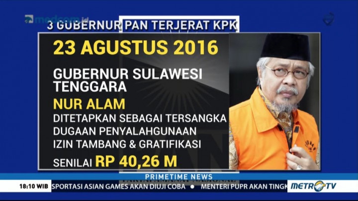 Tiga Gubernur Kader PAN Terjerat Kasus Korupsi