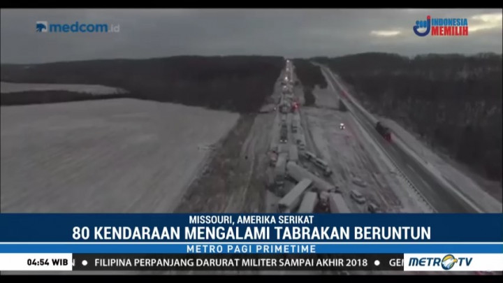 80 Kendaraan Terlibat Kecelakaan Beruntun di AS
