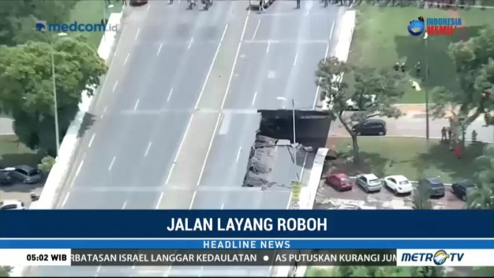 Jalan Layang di Brasil Roboh Timpa Kendaraan dan Restoran