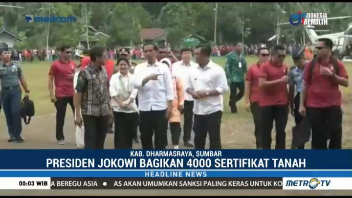 Presiden Serahkan 4 Ribu Sertifikat untuk Warga Dharmasraya