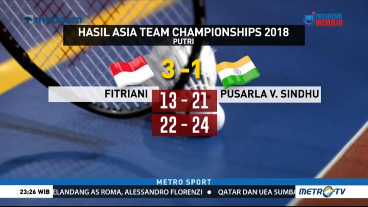 Indonesia ke Semifinal Badminton Asia Team Championships 2018