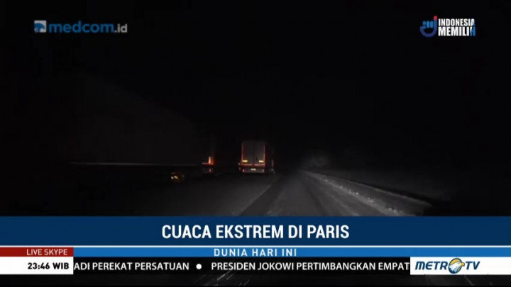 Jalanan Paris Kembali Normal Usai Diguyur Salju Lebat