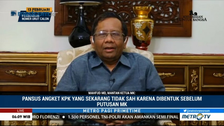 Mahfud MD: Rekomendasi Pansus Angket KPK Tak Mengikat Secara Hukum