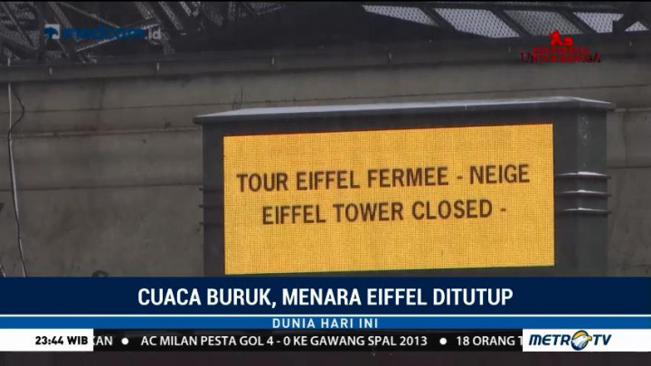 Perancis Diselimuti Salju, Menara Eiffel Ditutup Sementara