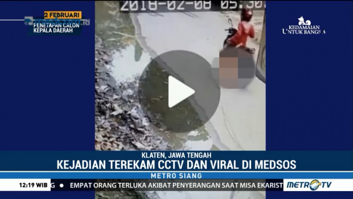 Ibu di Klaten Tega Seret Anak dengan Sepeda Motor