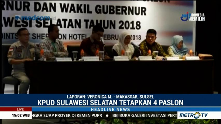 Empat Paslon Resmi Bertarung di Pilgub Sulsel