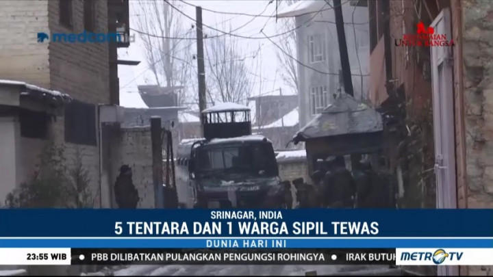 Lima Tentara India Tewas dalam Baku Tembak di Kashmir