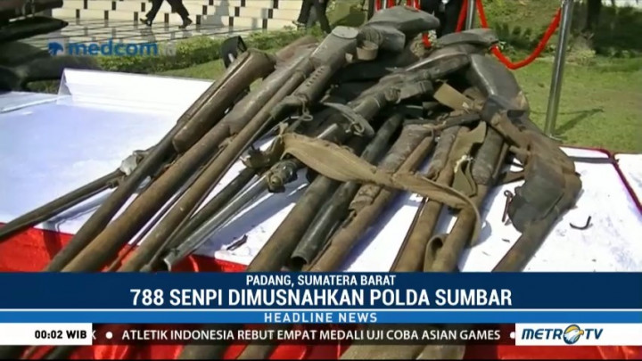 Polda Sumbar Musnahkan 788 Senjata Api Rakitan