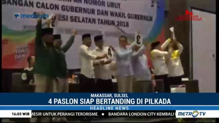 Hasil Pengundian Nomor Urut Cagub Sulawesi Selatan