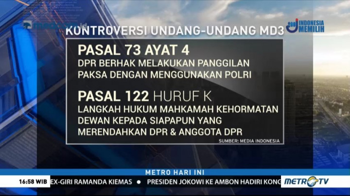 Pengesahan UU MD3 Tuai Kontroversi