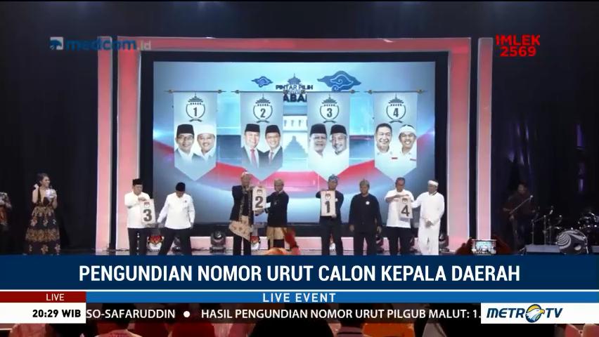 Hasil Pengundian Nomor Urut Cagub Jawa Barat