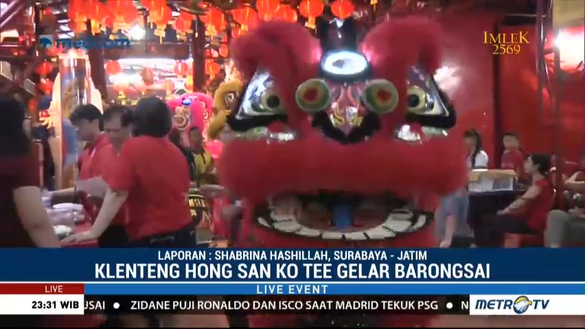 Barongsai Meriahkan Imlek di Klenteng Hong San Ko Tee