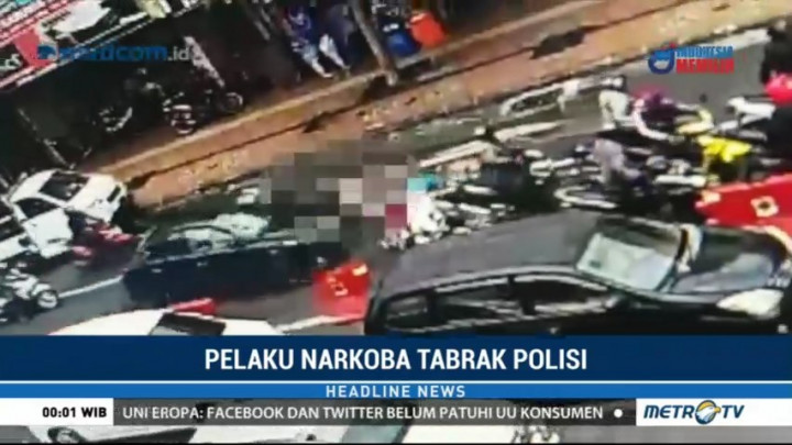 Hendak Ditangkap, Buronan Kasus Narkoba Tabrak Polisi