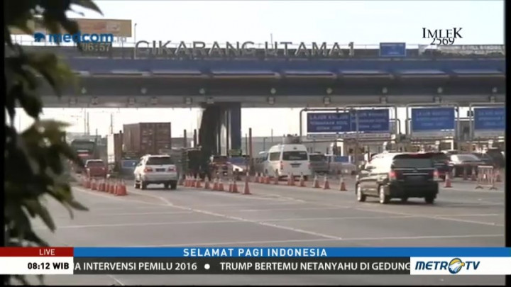 Gerbang Tol Cikarang Utama Terpantau Lengang