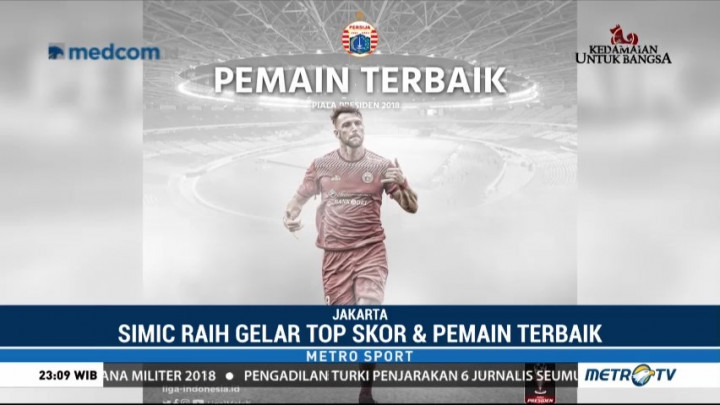 Simic Raih Gelar Top Skorer dan Pemain Terbaik Piala Presiden 2018