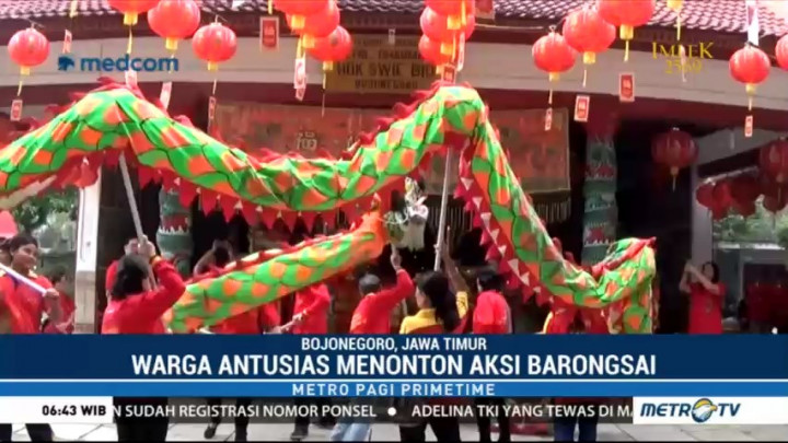 Pertunjukan Barongsai Hibur Warga Bojonegoro