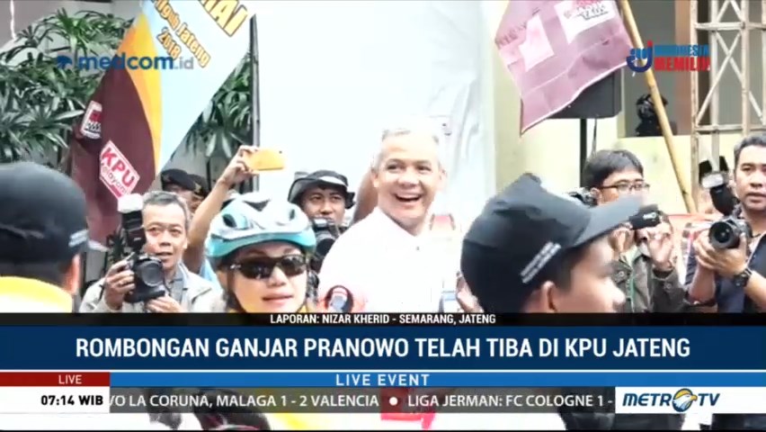 Ganjar Pranowo & Sudirman Said Tiba di KPU Jateng