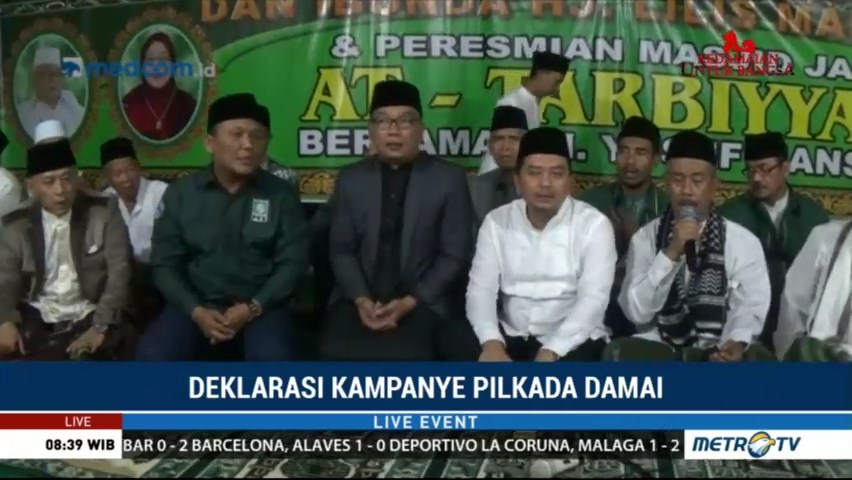 Paslon Gubernur Jabar Deklarasikan Pilkada Damai Saat Pengundian Nomor Urut