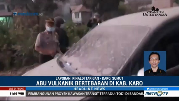 Sinabung Erupsi, Tumpukan Abu Vulkanik di Karo Capai 7 Cm