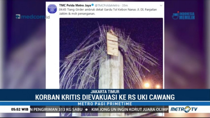 Korban Ambruknya Tiang Girder Tol Becakayu Dibawa ke RS UKI Cawang