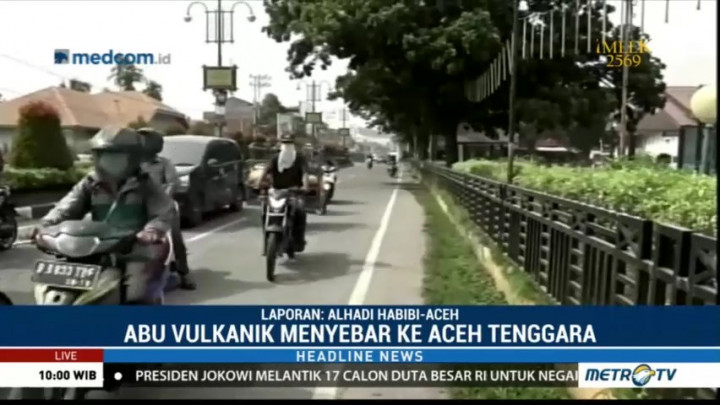 Abu Vulkanik Gunung Sinabung Menyebar ke Aceh Tenggara